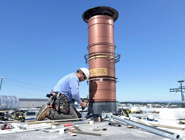 Installed chimney liner by Ridgefield Chimney Sweep in Ridgefield, CT