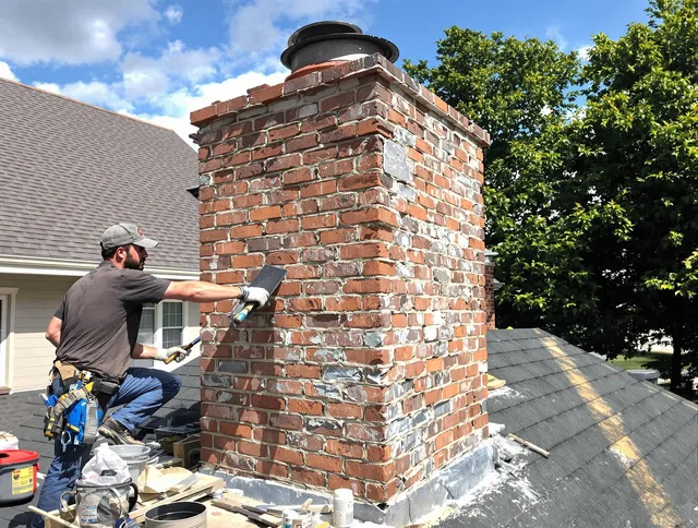 Completed chimney rebuild by Ridgefield Chimney Sweep in Ridgefield, CT