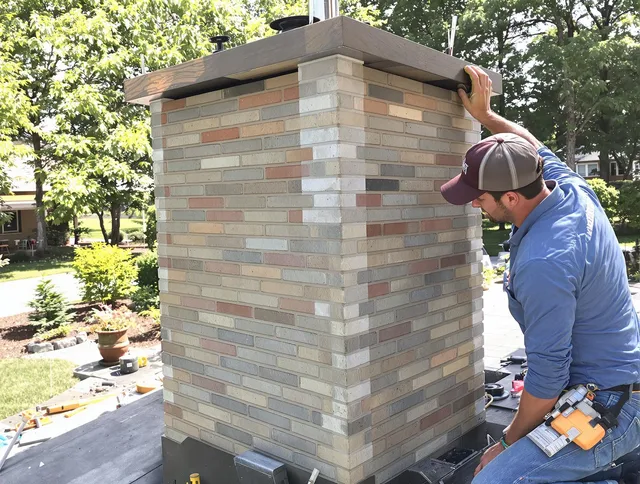 Ridgefield Chimney Sweep completing a modern chimney remodel in Ridgefield, CT