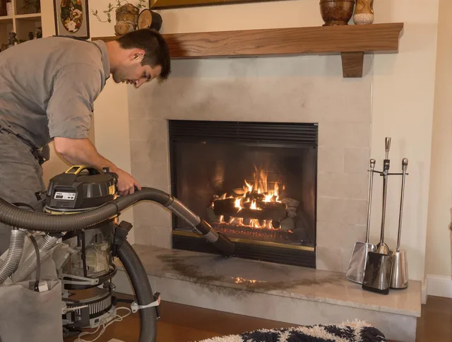 Routine fireplace upkeep by Ridgefield Chimney Sweep in Ridgefield, CT