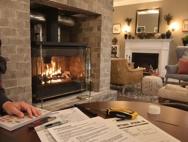 Ridgefield Chimney Sweep verifying fireplace safety measures in Ridgefield, CT
